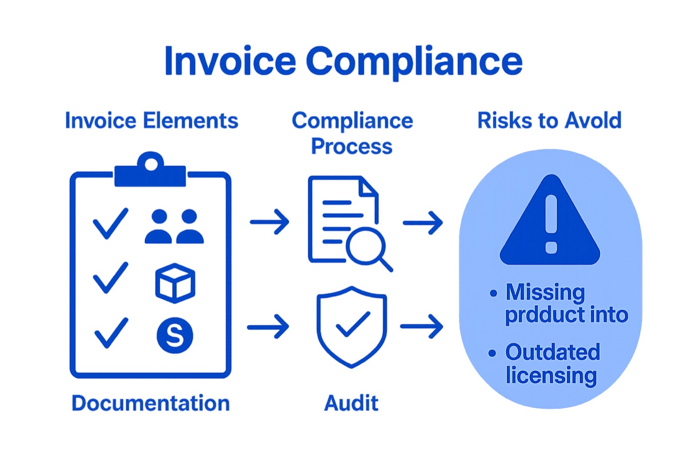 Checklist of cannabis invoice elements, compliance flow, and common errors.