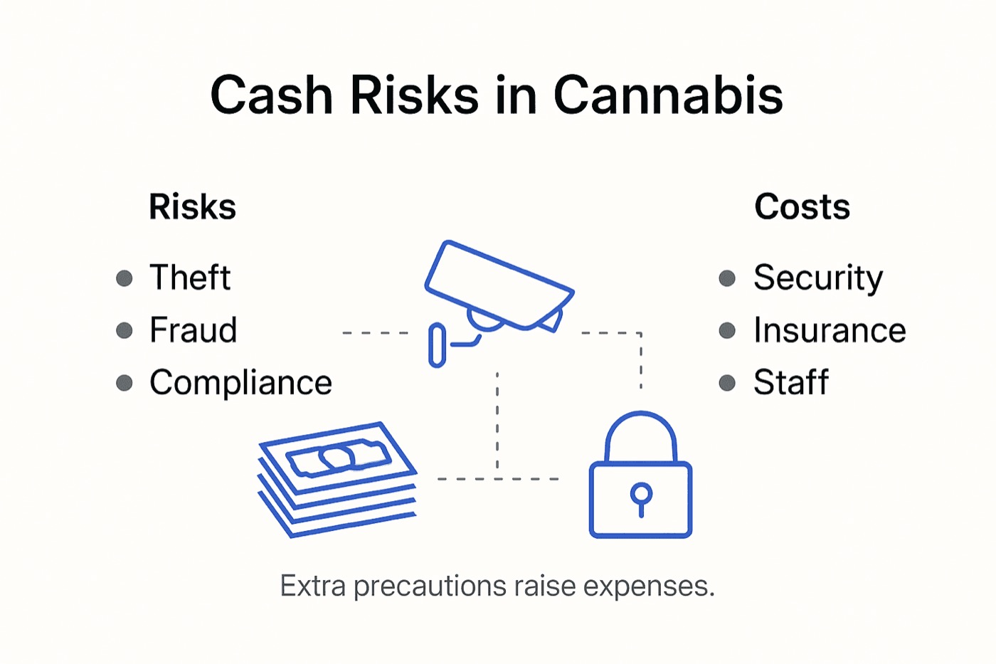 Infographic depicting cannabis cash risks and costs