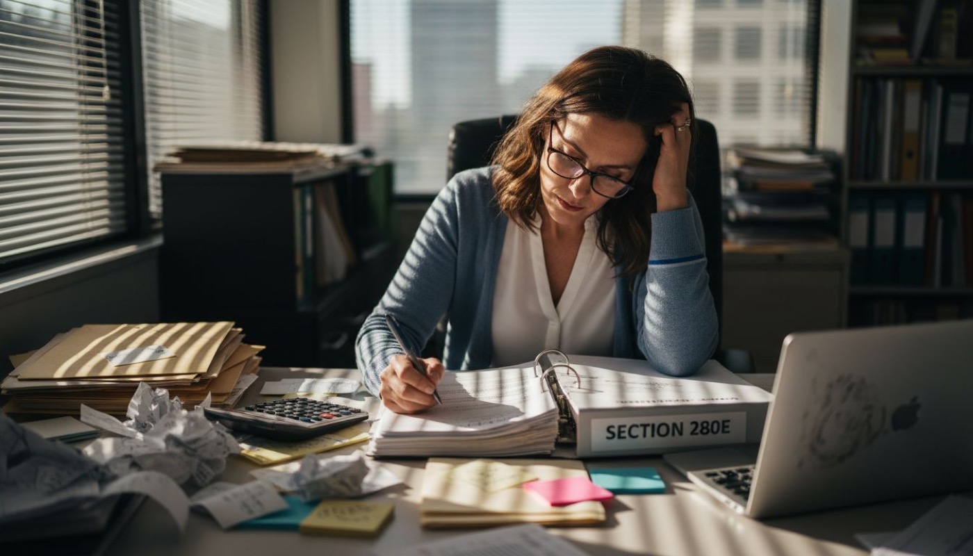 Accountant analyzing cannabis tax documents