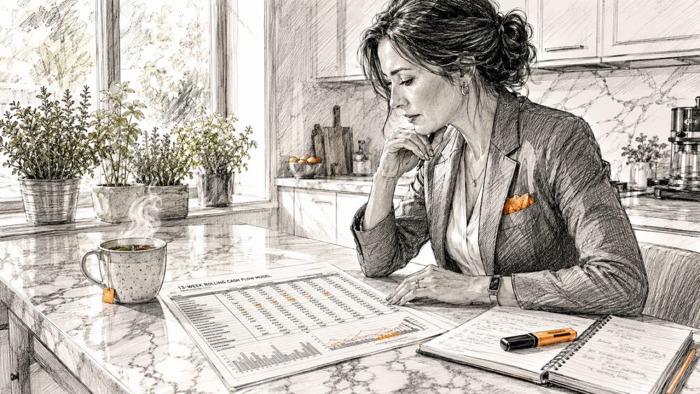CFO reviewing cannabis cash flow documents